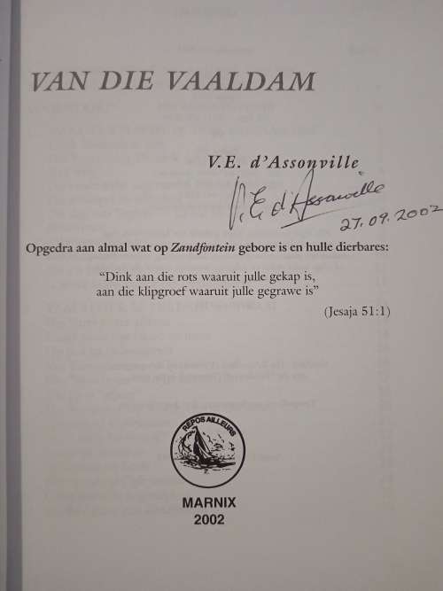 Op Die Bodem van Die Vaaldam by V.E. d`Assonville