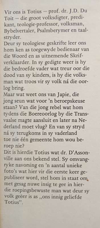 Totius~Profeet van die Mooirivier by V.E. d`Assonville