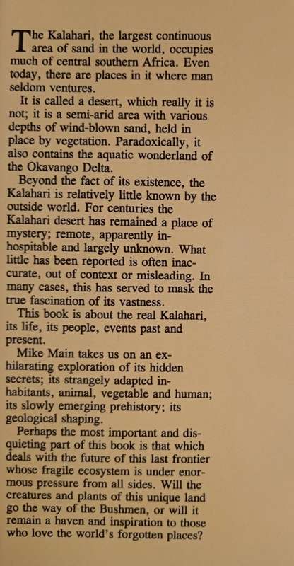 Kalahari: Life`s variety in dune & delta by Michael Main