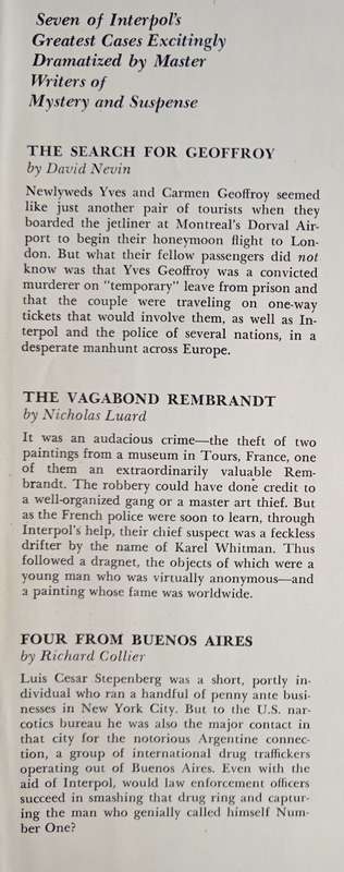 Great Cases of Interpol - Selected by the Editor`s of Reader`s Digest Condensed Books
