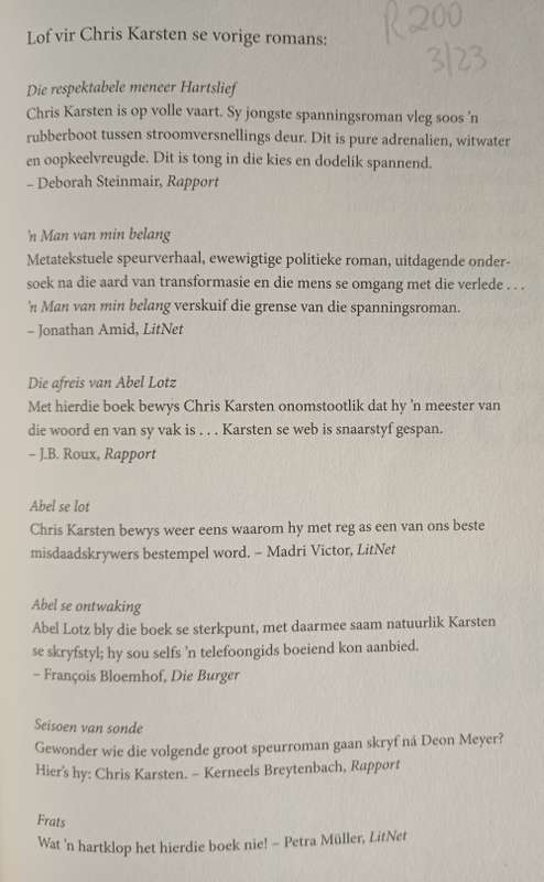 Die Verdwyning van Billy Katz by Chris Karsten