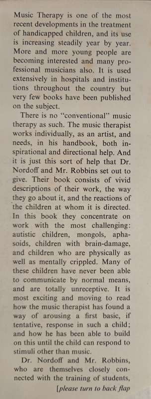 Therapy in Music for Handicapped Children by Paul Nordoff & Clive Robbins