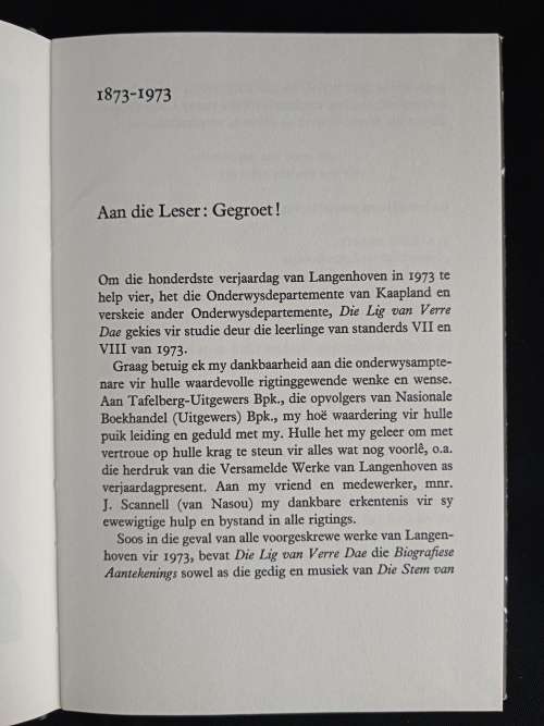 Die Lig van Verre Dae 1752 by C.J. Langenhoven