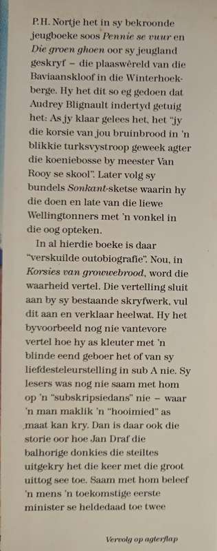 Korsies van Growwebrood: Outobiografiese vertelling by P.H. Nortje