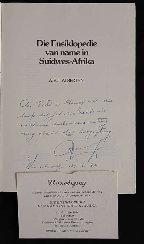 Die Ensiklopedie van Name in Suidwes-Afrika by A.P.J. Albertyn