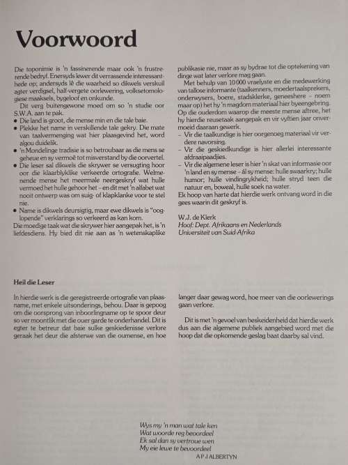 Die Ensiklopedie van Name in Suidwes-Afrika by A.P.J. Albertyn