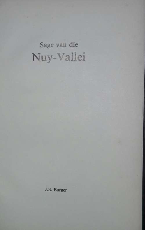 Sage van die Nuy-Vallei J S Burger