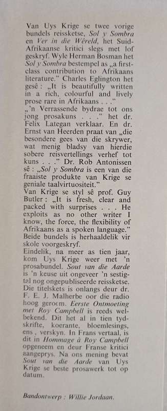 Sout van die Aarde by Uys Krige