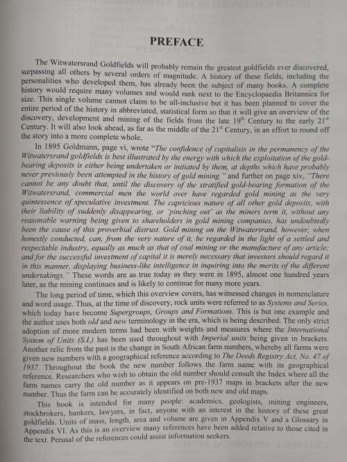 Historic Overview of the Witwatersrand Goldfields by J.R.F. Handley