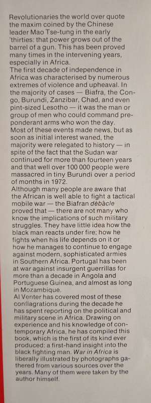 War in Africa by Al J. Venter