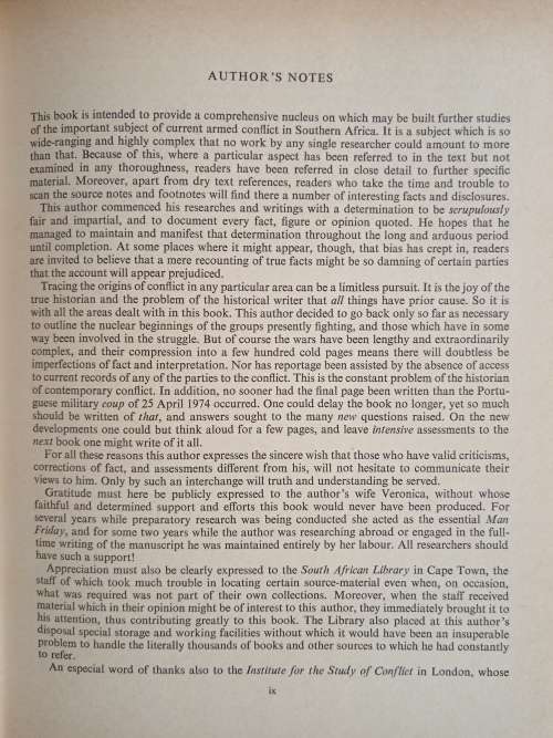 Armed Conflict in Southern Africa by Michael Morris