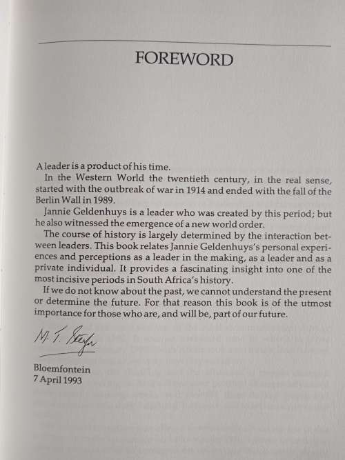 A General`s Story: From an Era of War & Peace by Janine Geldenhuys