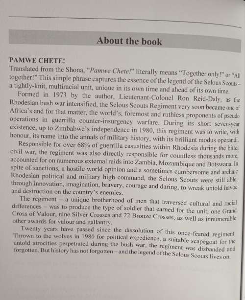 Pamwe Chete: The legend of the Selous Scouts by Lieutenant-Colonel R. F. Reid-Daly CLM, DMM, MBE