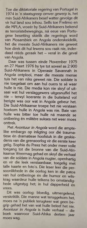 Avontuur in Angola: Die Verhaal van Suid-Afrika se soldate in Angola 1975-1976 by Sophia du Preez