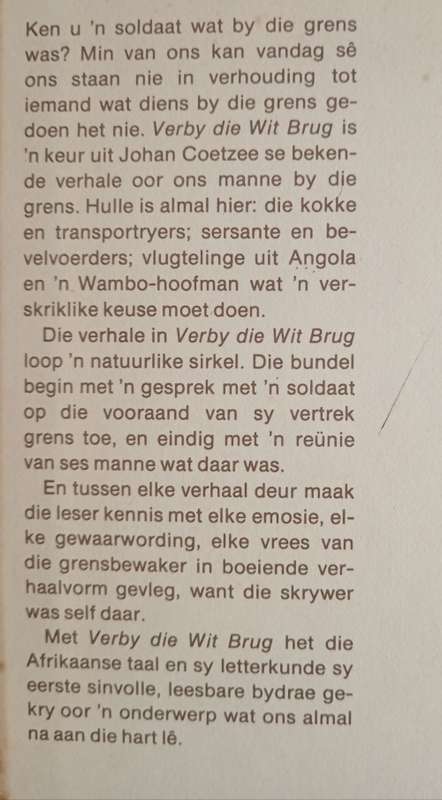 Verby Die Wit Brug by Johan Coetzee