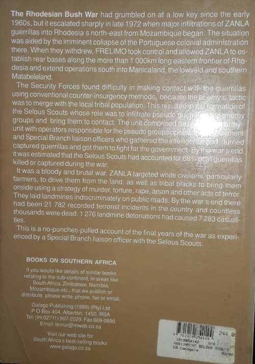 Assignment Selous Scouts - Inside Story of a Rhodesian Special Branch Officer - Jim Parker