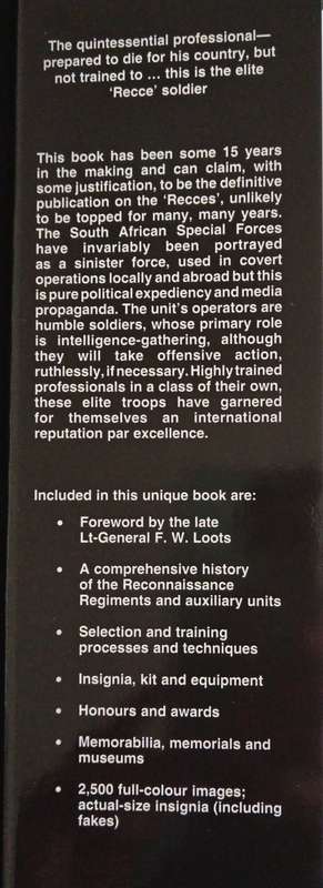 `Recce` : A Collector`s Guide to the History of the S.A.S.F. By P.Matthysen, M.Kalkwarf & M.Huxtable