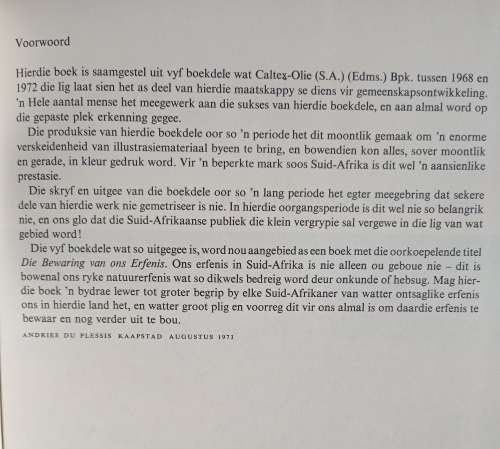 Die Bewaring van ons Erfenis - Edited by Andries du Plessis