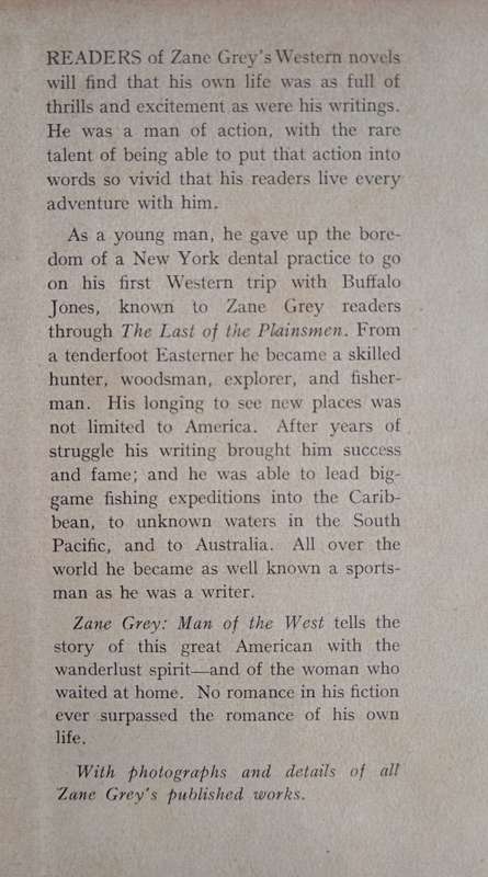 Zane Grey: Man of the West by Jean Karr
