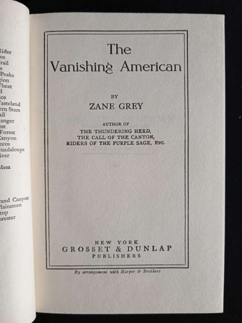 The Vanishing American by Zane Grey