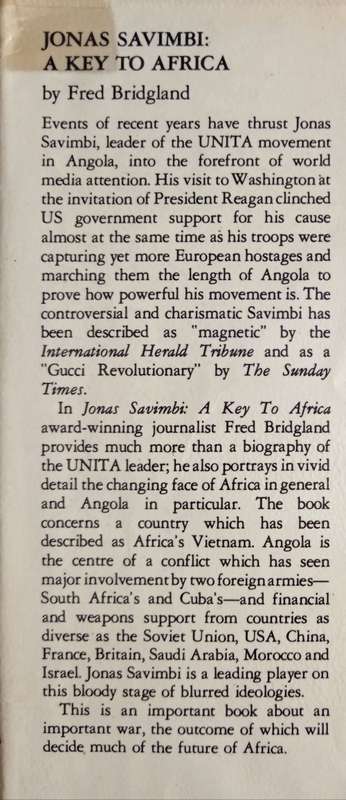 Jonas Savimbi: A Key to Africa by Fred Bridgland