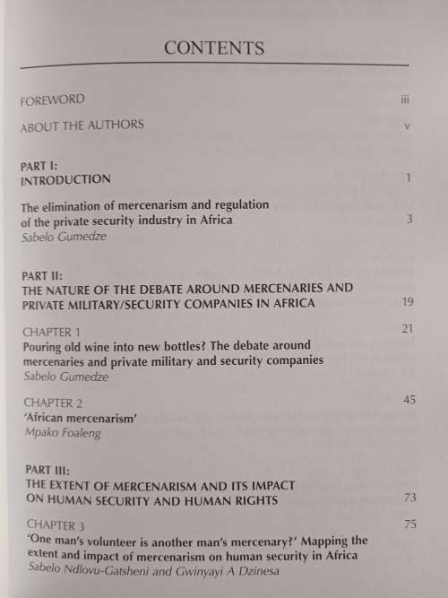 Elimination of Mercenarism in Africa: A need for a new continental approach Edited by Sabelo Gumedze