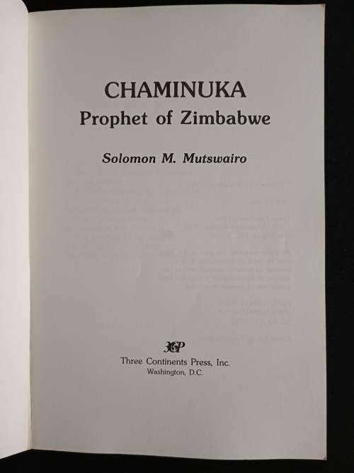 Chaminuka: Prophet of Zimbabwe by Solomon M. Mutswairo