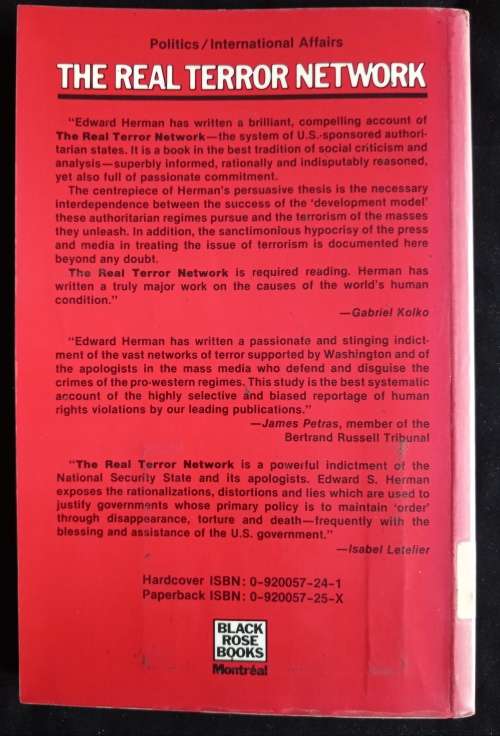 The Real Terror Network: Torrorism in Fact & Propaganda by Edward S. Herman