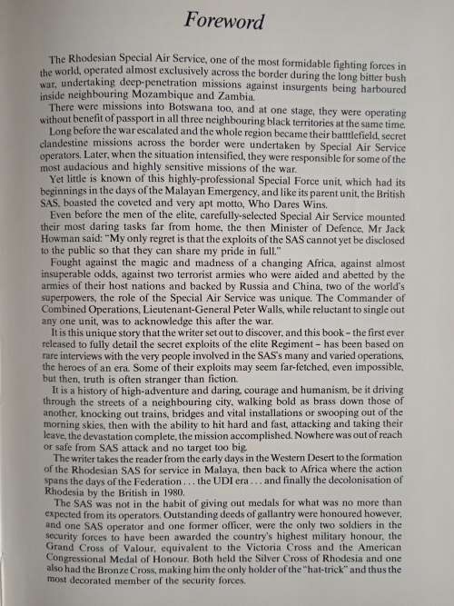 The Elite: The story of the Rhodesian Special Air Service by Barbara Cole
