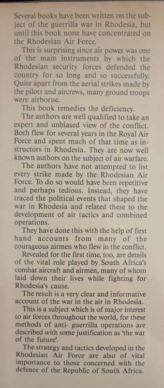 War in the Air: Rhodesian Air Force 1935-1980 by Dudley Cowderoy & Roy C Nesbit