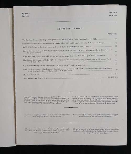 Military History Journal/Krygshistoriese Tydskrif - Vol. 3 no. 3