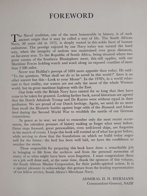 South Africa`s Navy: The First Fifty Years by Commodore J C Gooden SM