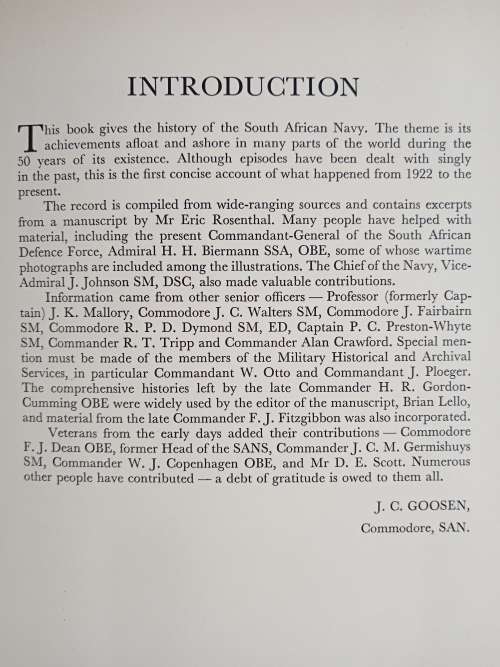 South Africa`s Navy: The First Fifty Years by Commodore J C Gooden SM