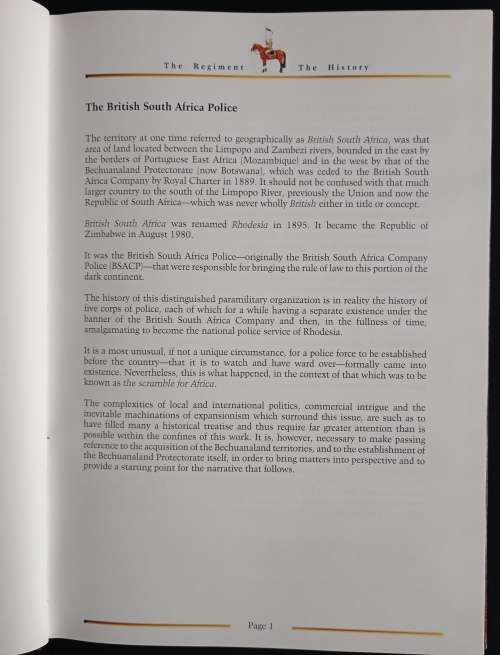 The Regiment: A History & the Uniforms of the British South Africa Police by Richard Hamley