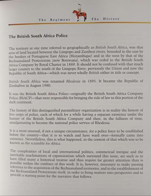 The Regiment: A History & the Uniforms of the British South Africa Police by Richard Hamley