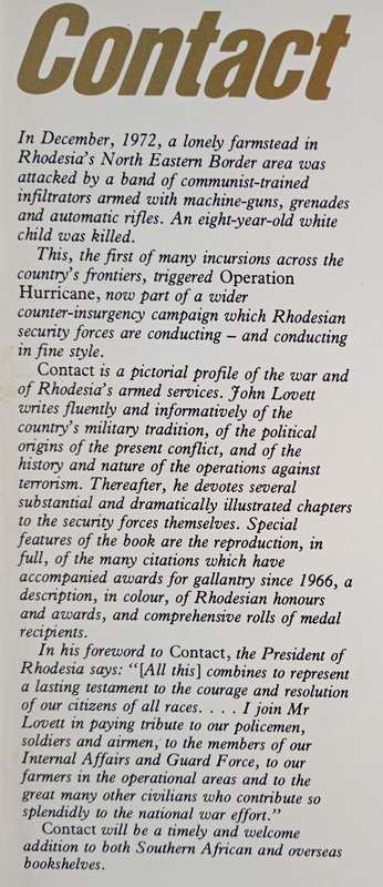 Contact - A tribute to those who serve Rhodesia by John Lovett