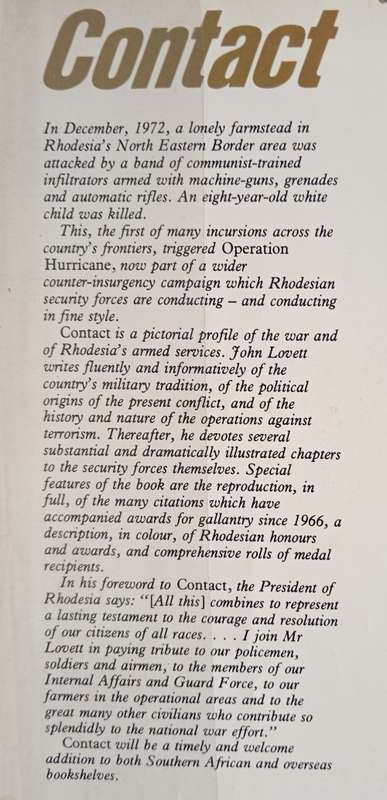Contact - A tribute to those who serve Rhodesia by John Lovett