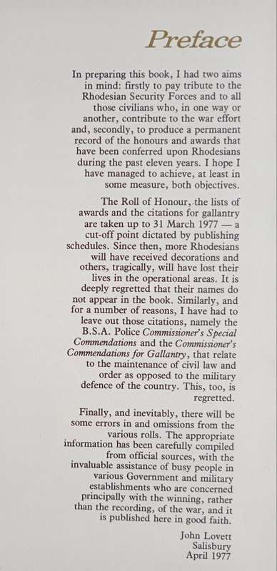 Contact - A tribute to those who serve Rhodesia by John Lovett