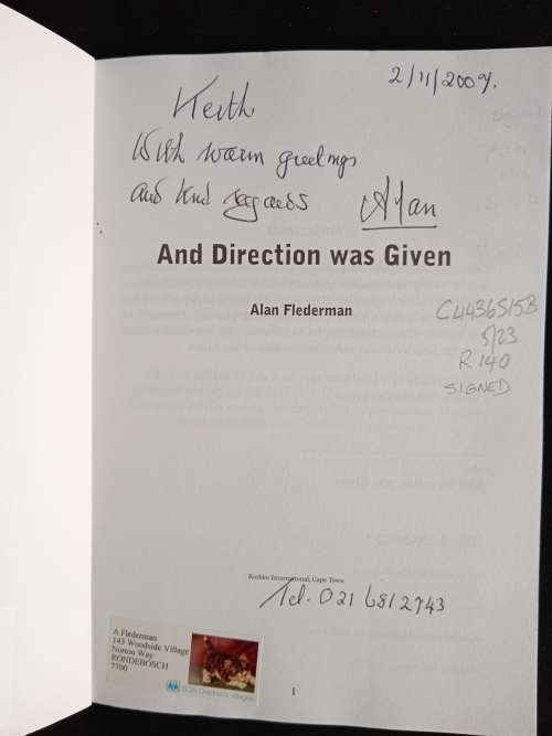 And Direction was Given by Alan Flederman