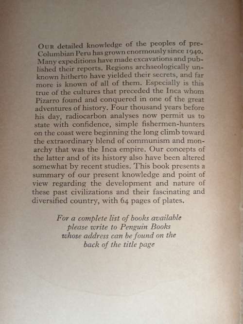 The Ancient Civilizations of Peru by J. Alden Mason