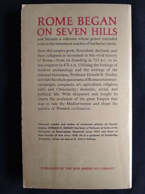 The Civilization of Rome by Donald R. Dudley