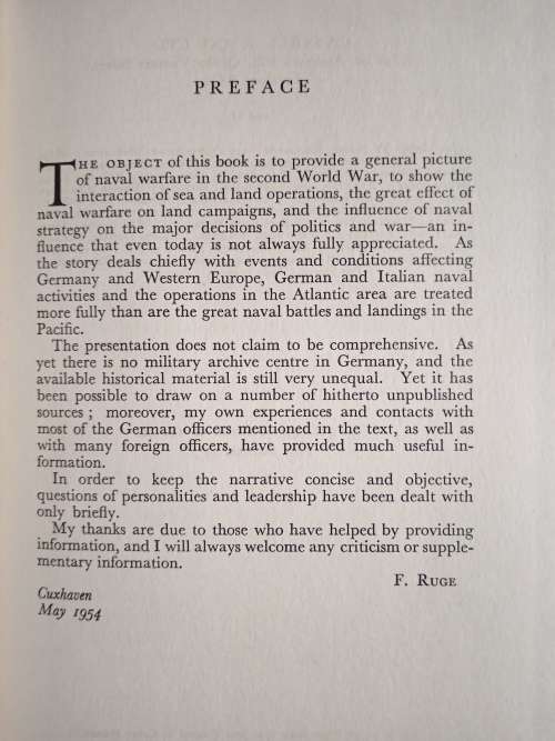 Sea Warfare 1939-1945: A German Viewpoint by Vice-Admiral Friedrich Ruge