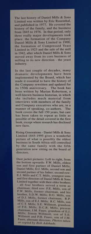 Rising Generations: Daniel Mills & Sons Limited 1845-1995 by Marian Robertson