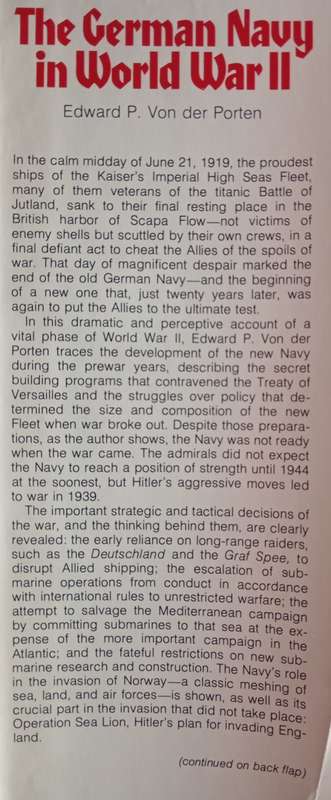 The German Navy in World War II by Edward P. Von der Porten