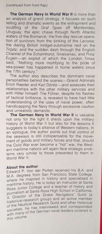 The German Navy in World War II by Edward P. Von der Porten