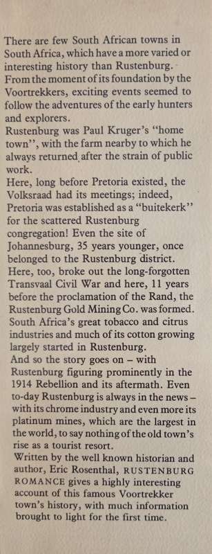 Rustenburg Romance by Eric Rosenthal