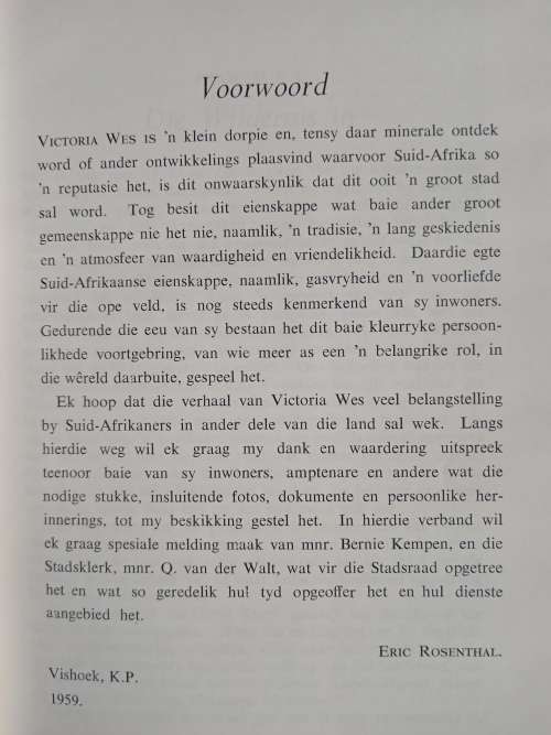 Victoria Wes se Honderd Jaar 1859-1959 by Eric Rosenthal