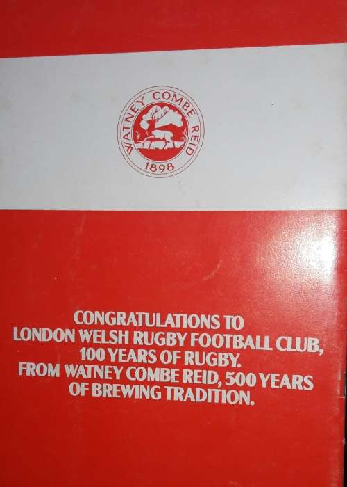 London Welsh Football Club Centenary Dinner