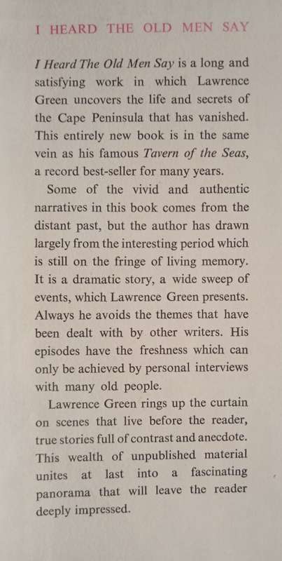 I Heard The Old Men Say by Lawrence G. Green