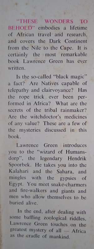 These Wonders to Behold by Lawrence G. Green